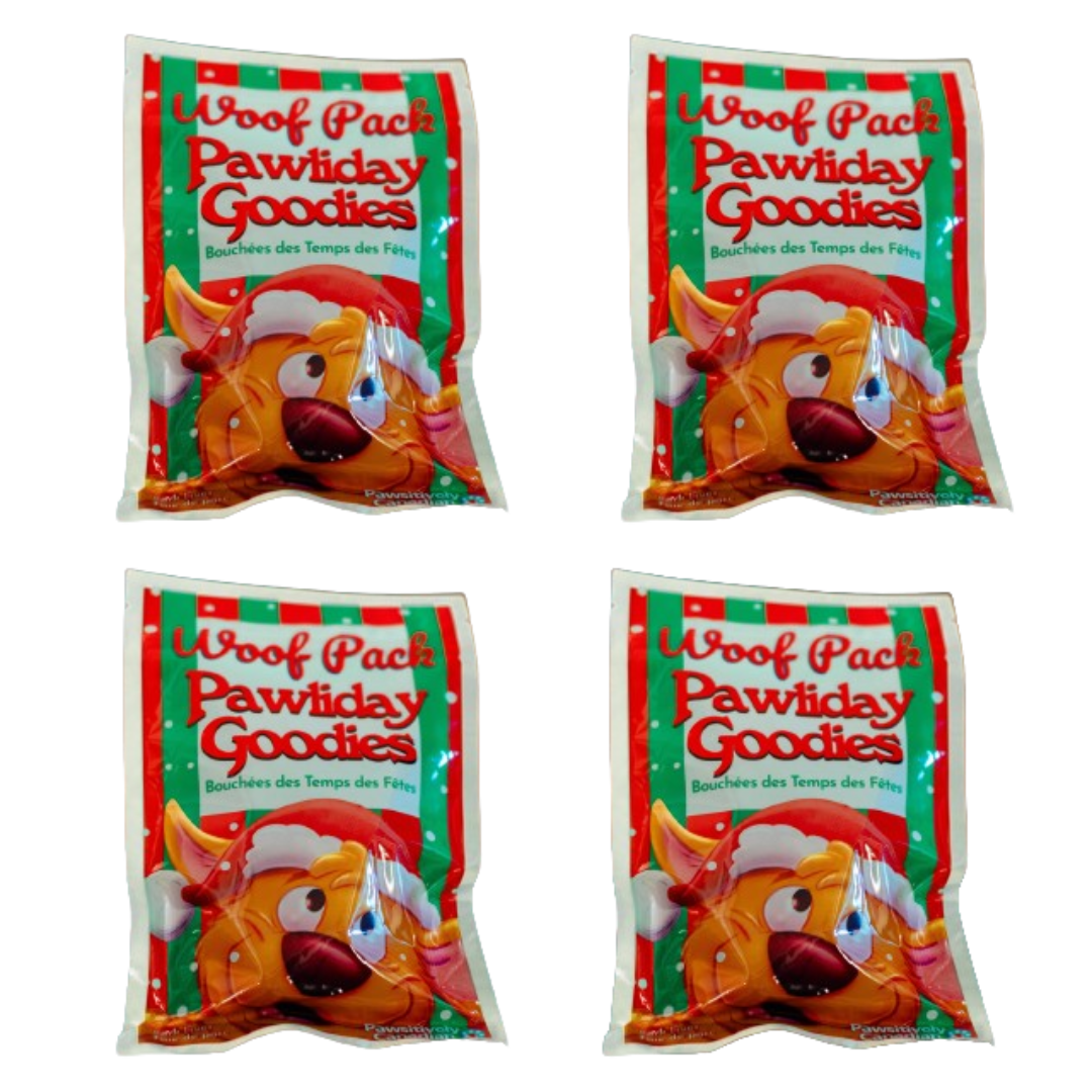 4 Bags of Pawsitively Canadian Pawliday Goodies Pork Liver
